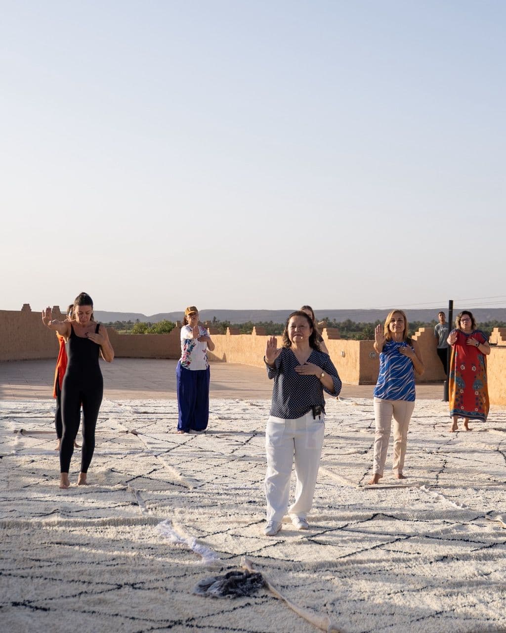 Mulheres participando de uma vivência coletiva no Marrocos